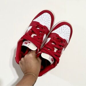 Nike Red and White Dunks